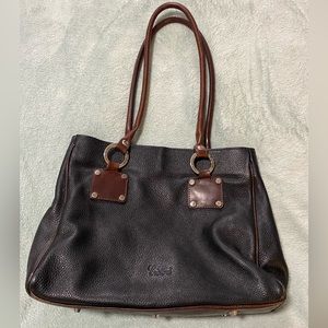 Cristina handbag, genuine leather made in Italy button closure 3 inside parts